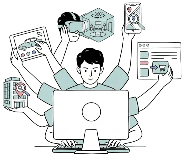 Digital marketing tools and brand strategy graphics